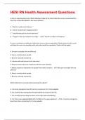 HESI RN Health Assessment Questions | 51 Questions and Answers Graded A+