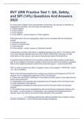 RVT URR Practice Test 1&colon; QA&comma; Safety&comma; and SPI &lpar;14&percnt;&rpar; Exam Questions And Answers 2023