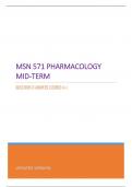 MSN 571 PHARMACOLOGY MID-TERM - QUESTIONS & ANSWERS &lpar;SCORED A&plus;&rpar; UPDATED VERSION 2023
