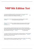 NRP 8th Edition Test  2023/2024