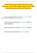 Actual Teas science test Questions and Answers Latest 2023 (55Questions with 100% Correct Answers Assured Grade A+)