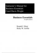 Solution Manual For Business Essentials 12th Edition By Ronald Ebert, Ricky Griffin (All Chapters, 100% Original Verified, A+ Grade)