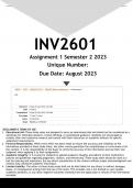 INV2601 Assignment 1 (ANSWERS) Semester 2 2023 - DISTINCTION GUARANTEED