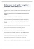 Barber exam study guide &vert; completed with 100&percnt; correct answers