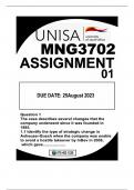 MNG3702 ASSIGNMENT 01 SEM ESTER 02 AUGUST2023