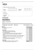 AQA A level BUSINESS Paper 1 and 2 MAY 2023 QUESTION PAPERS