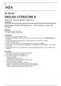 AQA A level ENGLISH LITERATURE B Paper 1B MAY 2023 QUESTION PAPER&colon; Literary genres&colon; Aspects of comedy