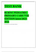 TEST BANK BURNS' PEDIATRIC PRIMARY CARE 7TH EDITION-latest-2023-2024