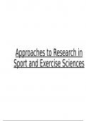 Unit 5 Assignment 2. Approaches to Research in Sport and Exercise Sciences.