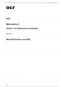 ocr AS Level Mathematics A (H230-01) Mark Scheme June2022