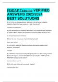 FISDAP Trauma VERIFIED  ANSWERS 2023/2024  BEST SOLUTUONS