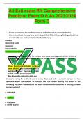 Ati Exit exam RN Comprehensive  Predictor Exam Q & As 2023/2024  Form D 