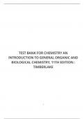 TEST BANK FOR CHEMISTRY AN INTRODUCTION TO GENERAL ORGANIC AND BIOLOGICAL CHEMISTRY, 11TH EDITION : TIMBERLAKE