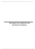 TEST BANK FOR CHEMISTRY 8TH EDITION BY ZUMDAHL