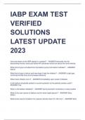 IABP EXAM TEST  VERIFIED  SOLUTIONS  LATEST UPDATE  2023