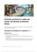 Families and Households- POWER and ROLES within the family and the division of domestic labour (paper 2) 