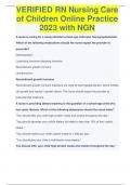 VERIFIED RN Nursing Care  of Children Online Practice  2023 with NGN