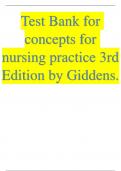 Test Bank for  concepts for  nursing practice 3rd  Edition by Giddens.