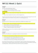 NR 511 Week 1&colon; Quiz1 