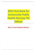 2023 Test Bank for  Community Public  Health Nursing 7th  Edition Mary A. Nies & Melanie McEwen