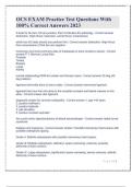 Package deal for OCS EXAM Practice Test Questions With 100&percnt; Correct Answers 2023