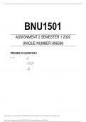BNU1501 Assignment 2 Semester 1 2023. (Due 2 August 2023)