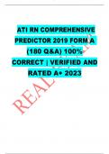 ATI RN COMPREHENSIVE PREDICTOR 2023 FORM A (180 Q&A) 100% CORRECT | VERIFIED AND RATED A+ 2023