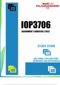 IOP3706 Assignment 1 (COMPLETE ANSWERS) Semester 2 2023