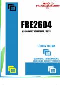 FBE2604 Assignment 1 (COMPLETE ANSWERS) Semester 2 2023 - DUE 8 August 2023