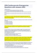 CEN Cardiovascular Emergencies Questions with answers 2023