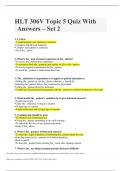 HLT 306V Topic 5 Quiz With Answers &ndash; Set 2