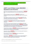 ASNT Level III Basic exam 2022/2023 /  Questions and Answers.