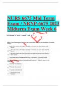 NURS 6675 Mid Term Exam / NRNP-6675 2023 Midterm Exam Week 6