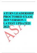  NGN ATI RN LEADERSHIP PROCTORED EXAM 2019 VERSION 1 LATEST UPDATED 2023