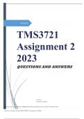 TMS3721  Assignment 2  2023 QUESTIONS AND ANSWERS