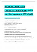 NURS 251 PORTAGE LEARNING Module 10 100% verified answers 2023/2024 
