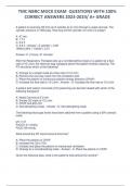 TMC NBRC MOCK EXAM QUESTIONS WITH 100&percnt; CORRECT ANSWERS 2023-2024&sol; A&plus; GRADE