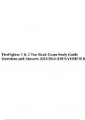 FireFighter 1 & 2 Test Bank Exam Study Guide Questions and Answers 2023/2024 (100%VERIFIED).
