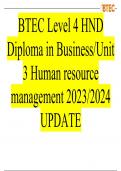 BTEC Level 4 HND Diploma in Business/Unit 3 Human resource management 2023/2024 UPDATE