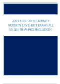 OB Maternity HESI EXIT VERSION 1 (V1) Test Bank Nextgen Format (All 55 Questions & Answers 2023