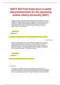 GOVT 404 LIBERTY UNIVERSITY FINAL EXAMS 2023