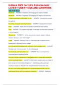Indiana BMV For-Hire Endorsement LATEST QUESTIONS AND ANSWERS VERIFIED