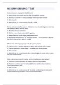 NC DMV DRIVING TEST&vert;UPDATED&VERIFIED&vert;100&percnt; SOLVED&vert;GUARANTEED SUCCESS