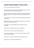 SHEEP MANAGEMENT PRACTICES&vert;UPDATED&VERIFIED&vert;100&percnt; SOLVED&vert;GUARANTEED SUCCESS