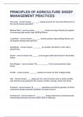 PRINCIPLES OF AGRICULTURE SHEEP MANAGEMENT PRACTICES&vert;UPDATED&VERIFIED&vert;100&percnt; SOLVED&vert;GUARANTEED SUCCESS