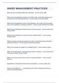 SHEEP MANAGEMENT PRACTICES 2&vert;UPDATED&VERIFIED&vert;100&percnt; SOLVED&vert;GUARANTEED SUCCESS