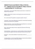 SHEEP MANAGEMENT PRACTICES - CC&colon; SHEEP MANAGEMENT PRACTICES - ASSESSMENT VI &lpar;FINAL&rpar;&vert;UPDATED&VERIFIED&vert;100&percnt; SOLVED&vert;GUARANTEED SUCCESS