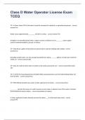 TCEQ Class C Water Operator License exam 2023 with 100&percnt; correct answers