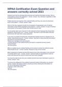 HIPAA Certification Exam Question and answers correctly solved 2023
