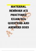 Ati Maternal  newborn ati  proctored  exam/304 Questions and  Answers 2023